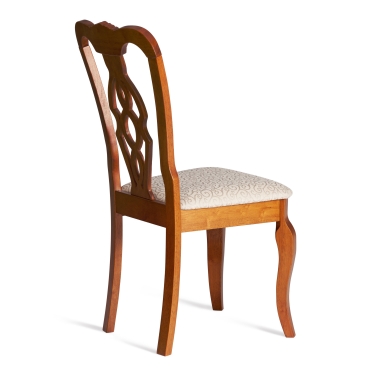 Стул Tetchair Афродита/ Aphrodite дерево гевея, 46х54х99см, Espresso дуб в красноту, ткань кремовая с рисунком 3321