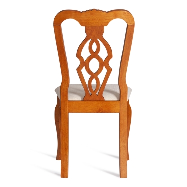Стул Tetchair Афродита/ Aphrodite дерево гевея, 46х54х99см, Espresso дуб в красноту, ткань кремовая с рисунком 3321