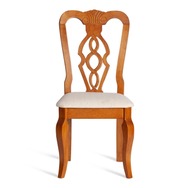 Стул Tetchair Афродита/ Aphrodite дерево гевея, 46х54х99см, Espresso дуб в красноту, ткань кремовая с рисунком 3321
