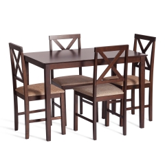 Обеденный комплект Tetchair Хадсон / Hudson Dining Set, cappuccino темный орех