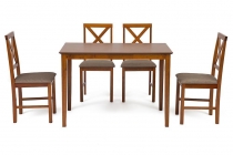 Кресло-качалка Tetchair ANDREA Relax Medium /с подушкой/ Pecan Washed античн. орех, Ткань рубчик, цвет кремовый