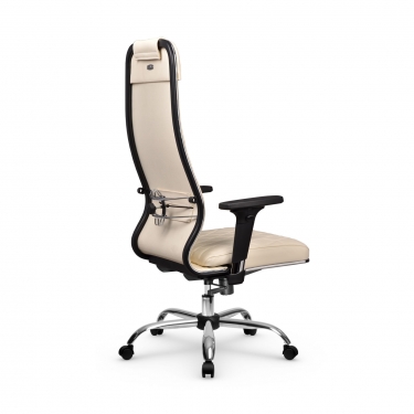 Кресло руководителя Метта Мetta L 1m 40M/2D Infinity Easy Clean MPES Комплект 7 Молочное