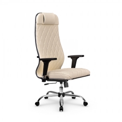 Кресло руководителя Мetta L 1m 40M/2D Infinity Easy Clean MPES Комплект 7 Молочное