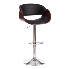Барный стул VIMTA mod.4021S металл/дерево/экокожа, 60х51х91,5-112,5 см, высота сиденья 61,5-82,5 см, белый/натуральный/хром