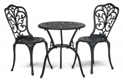 Комплект Secret De Maison Romance стол +2 стула алюминиевый сплав, D60/H67, 53х41х89см, черный