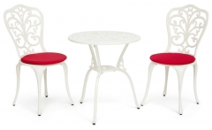 Комплект Secret De Maison Romance стол +2 стула + 2 подушки алюминиевый сплав, D60/H67, 53х41х89см, butter white