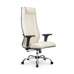 Кресло руководителя Метта Мetta L 1m 50M/2D Infinity Easy Clean MPES Комплект 5 Молочное