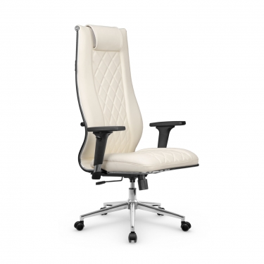 Кресло руководителя Метта Мetta L 1m 50M/2D Infinity Easy Clean MPES Комплект 7 Молочное