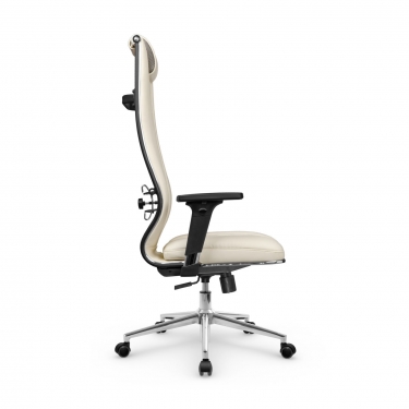 Кресло руководителя Метта Мetta L 1m 50M/2D Infinity Easy Clean MPES Комплект 7 Молочное