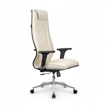 Кресло руководителя Метта Мetta L 1m 50M/2D Infinity Easy Clean MPES Комплект 7 Молочное