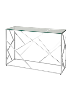 Консоль Stool group АРТ ДЕКО 120х40, прозрачное стекло, сталь серебро