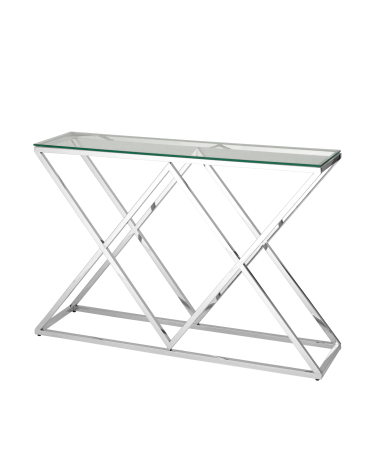 Консоль Stool group ИНСИГНИЯ 115х30, прозрачное стекло, сталь серебро