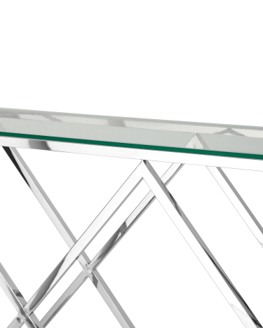 Консоль Stool group ИНСИГНИЯ 115х30, прозрачное стекло, сталь серебро