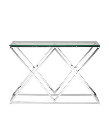 Консоль Stool group ИНСИГНИЯ 115х30, прозрачное стекло, сталь серебро