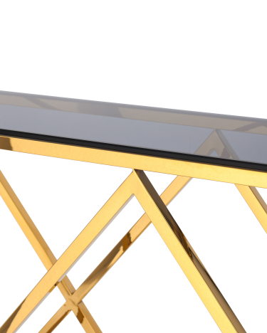 Консоль Stool group ИНСИГНИЯ 115*30, стекло smoke, сталь золото