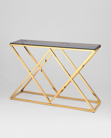 Консоль Stool Group ИНСИГНИЯ 11530 Золото стекло smoke