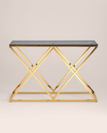 Консоль Stool Group ИНСИГНИЯ 11530 Золото стекло smoke