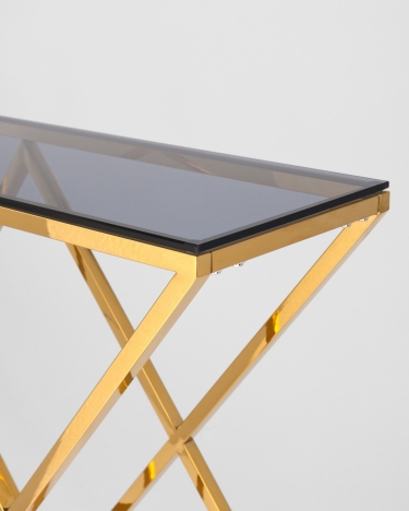 Консоль Stool Group ИНСИГНИЯ 11530 Золото стекло smoke