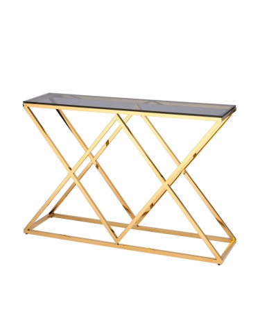 Консоль Stool Group ИНСИГНИЯ 11530 Золото стекло smoke