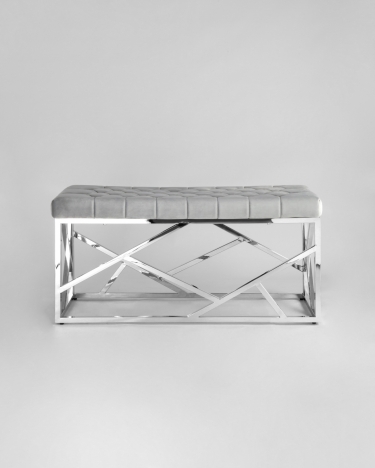 Банкетка Stool Group АРТ ДЕКО велюр Серый