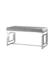 Банкетка-скамейка Stool group БРУКЛИН, вельвет серый, сталь серебро