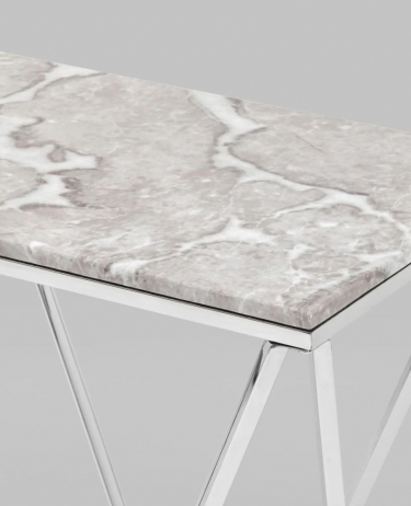 Консоль Stool Group Авалон 12241 серый мрамор сталь Серебро