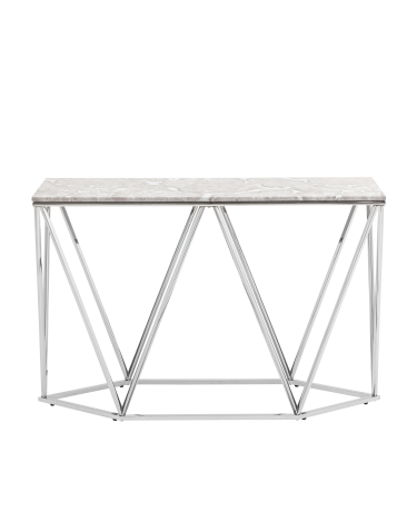 Консоль Stool group Авалон 122х41, серый мрамор, сталь серебро