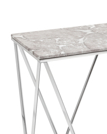 Консоль Stool group Авалон 122х41, серый мрамор, сталь серебро