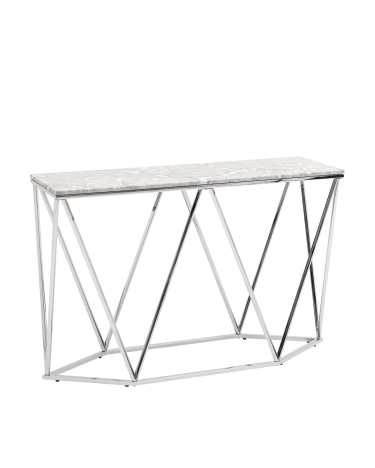 Консоль Stool group Авалон 122х41, серый мрамор, сталь серебро