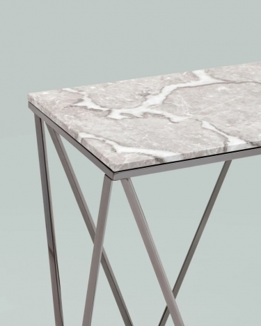 Консоль Stool Group Авалон 12241 серый мрамор сталь Темный хром