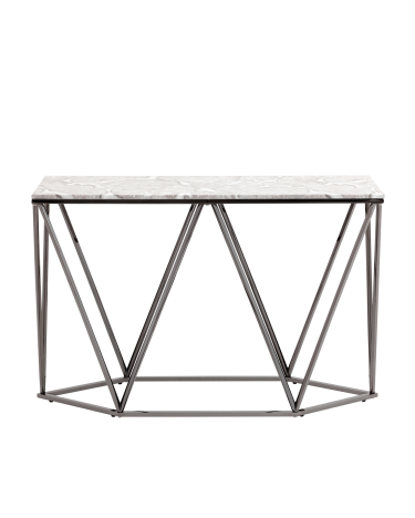 Консоль Stool group Авалон 122х41, серый мрамор, сталь темный хром