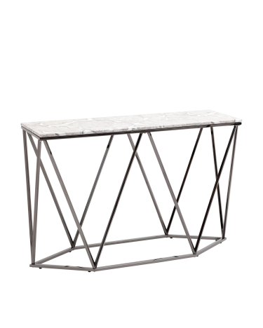 Консоль Stool group Авалон 122х41, серый мрамор, сталь темный хром