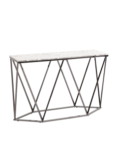 Консоль Stool group Авалон 122х41, серый мрамор, сталь темный хром