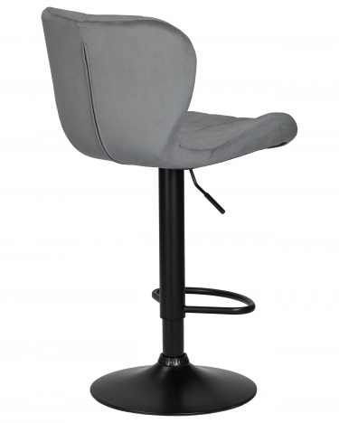 Стул барный DOBRIN DOBRIN BARNY BLACK серый велюр MJ9-75