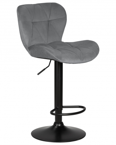 Стул барный DOBRIN DOBRIN BARNY BLACK серый велюр MJ9-75