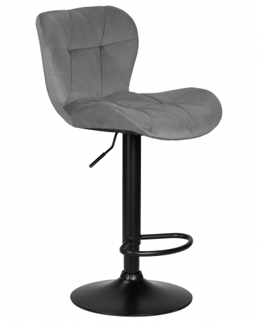 Стул барный DOBRIN DOBRIN BARNY BLACK серый велюр MJ9-75