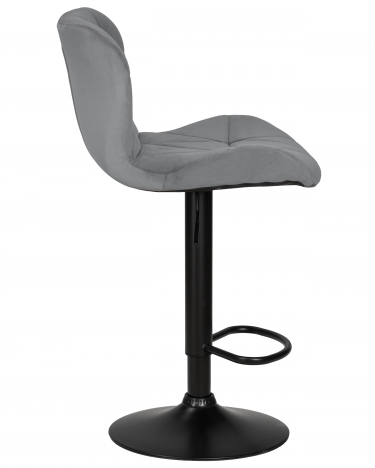Стул барный DOBRIN DOBRIN BARNY BLACK серый велюр MJ9-75