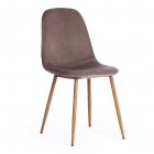 Стул Tetchair BREEZE mod. 4724 металл/вельвет, 44х48х87см, серо-бежевый/натуральное дерево