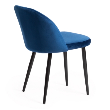 Стул Tetchair MELODY mod. 4997 металл/вельвет, 52х49х78см, темно-синий/черные ножки