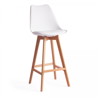Стул барный Tetchair TULIP BAR mod. C1014H пластик/дерево, 57 х 48 х 104 см, белый 018 /натуральный