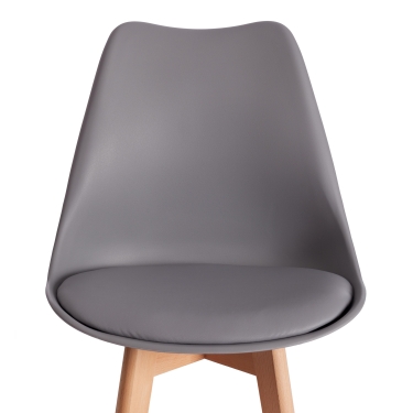 Стул барный Tetchair TULIP BAR mod. C1014H-1 пластик/дерево, Grey (серый) 92717 / натуральный