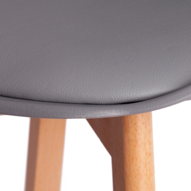 Стул барный Tetchair TULIP BAR mod. C1014H-1 пластик/дерево, Grey (серый) 92717 / натуральный