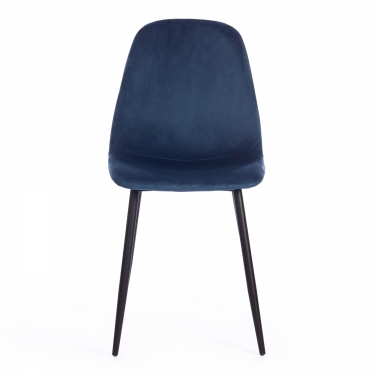 Стул Tetchair BREEZE mod. 4724 вельвет/металл, 44 х 53 х 87 см, Blue синий HLR63 / черный