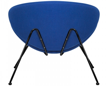 Кресло дизайнерское DOBRIN DOBRIN EMILY синяя ткань AF6, черное основание