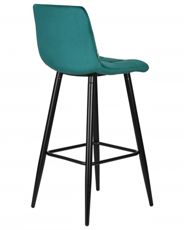 Стул барный DOBRIN DOBRIN NICOLE черные матовые ножки, морской волны велюр 108-119