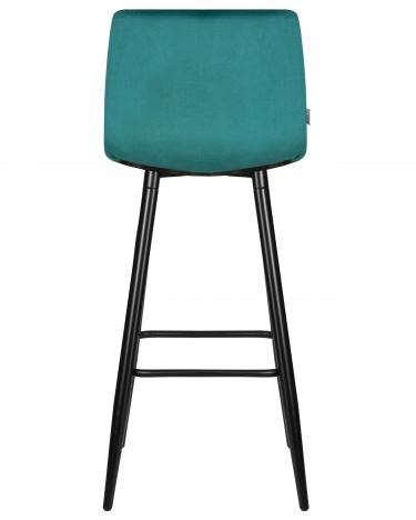 Стул барный DOBRIN DOBRIN NICOLE черные матовые ножки, морской волны велюр 108-119