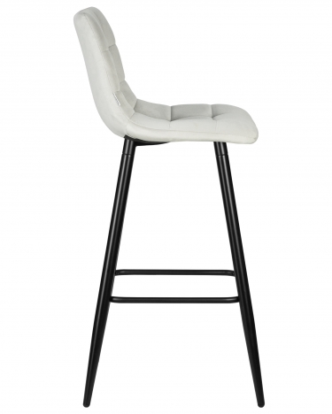 Стул барный DOBRIN DOBRIN NICOLE черные матовые ножки, светло-серый велюр 108-52