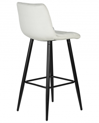 Стул барный DOBRIN DOBRIN NICOLE черные матовые ножки, светло-серый велюр 108-52