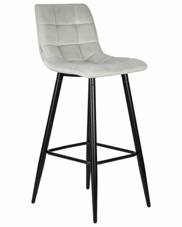 Стул барный DOBRIN DOBRIN NICOLE черные матовые ножки, светло-серый велюр 108-52