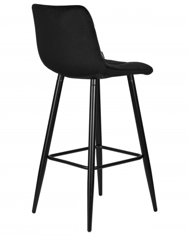 Стул барный DOBRIN DOBRIN NICOLE черные матовые ножки, черный велюр 108-77